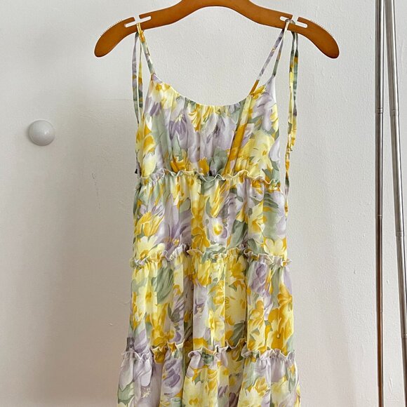 SHEIN SHORT FLORAL FLOWY SUMMER TIERED DRESS XS - Picture 1 of 5